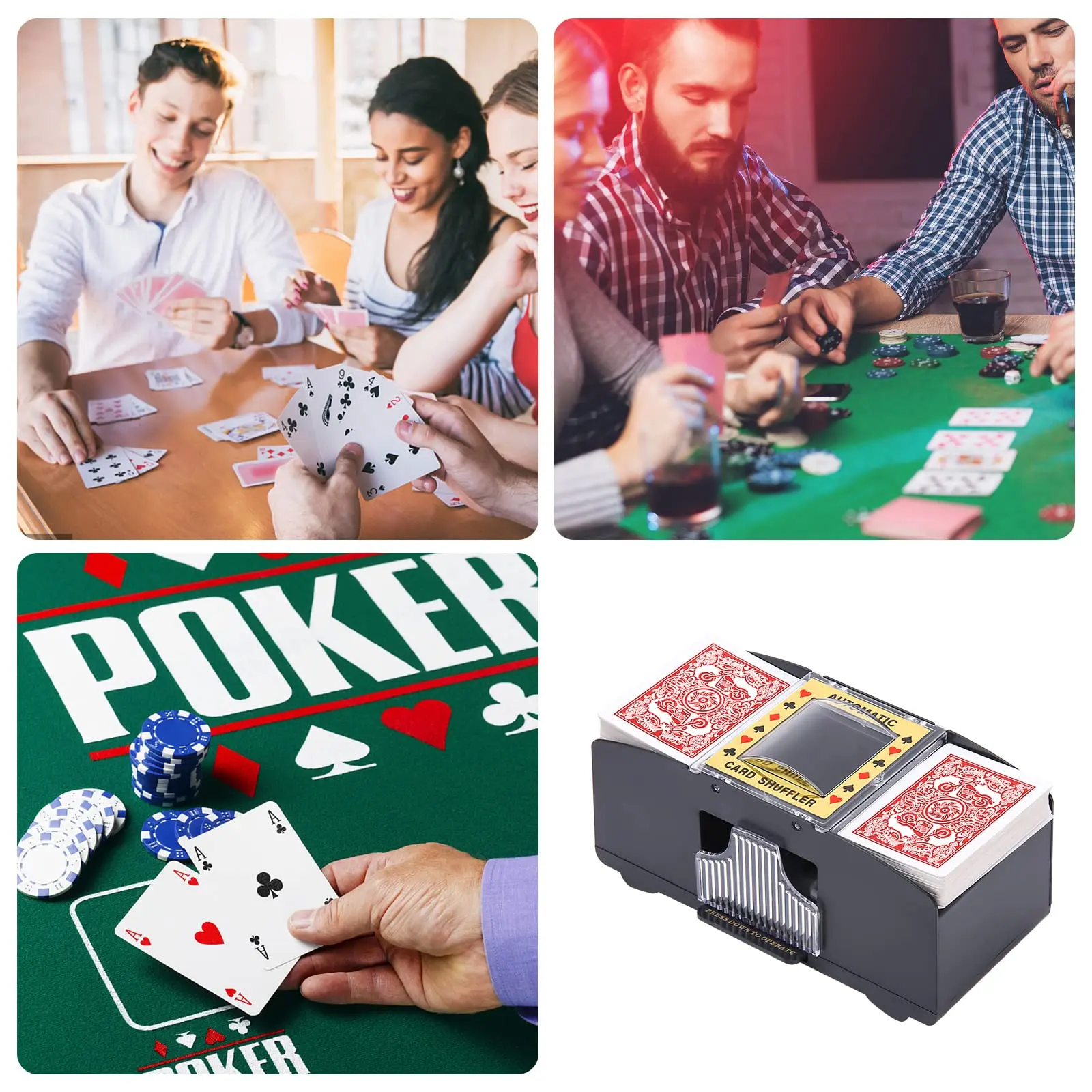 Automatic Battery Operated 2-6 Layer Card Dealing Machine a Poker Shuffling for the Family Gathering Club