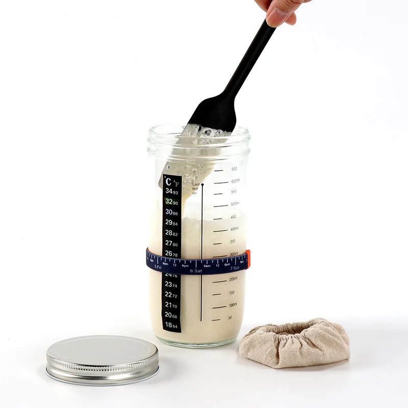 Sealed Glass Yeast Petri Dish Set with Scale and Lid Bottle for Fermentation of Natural Yeast