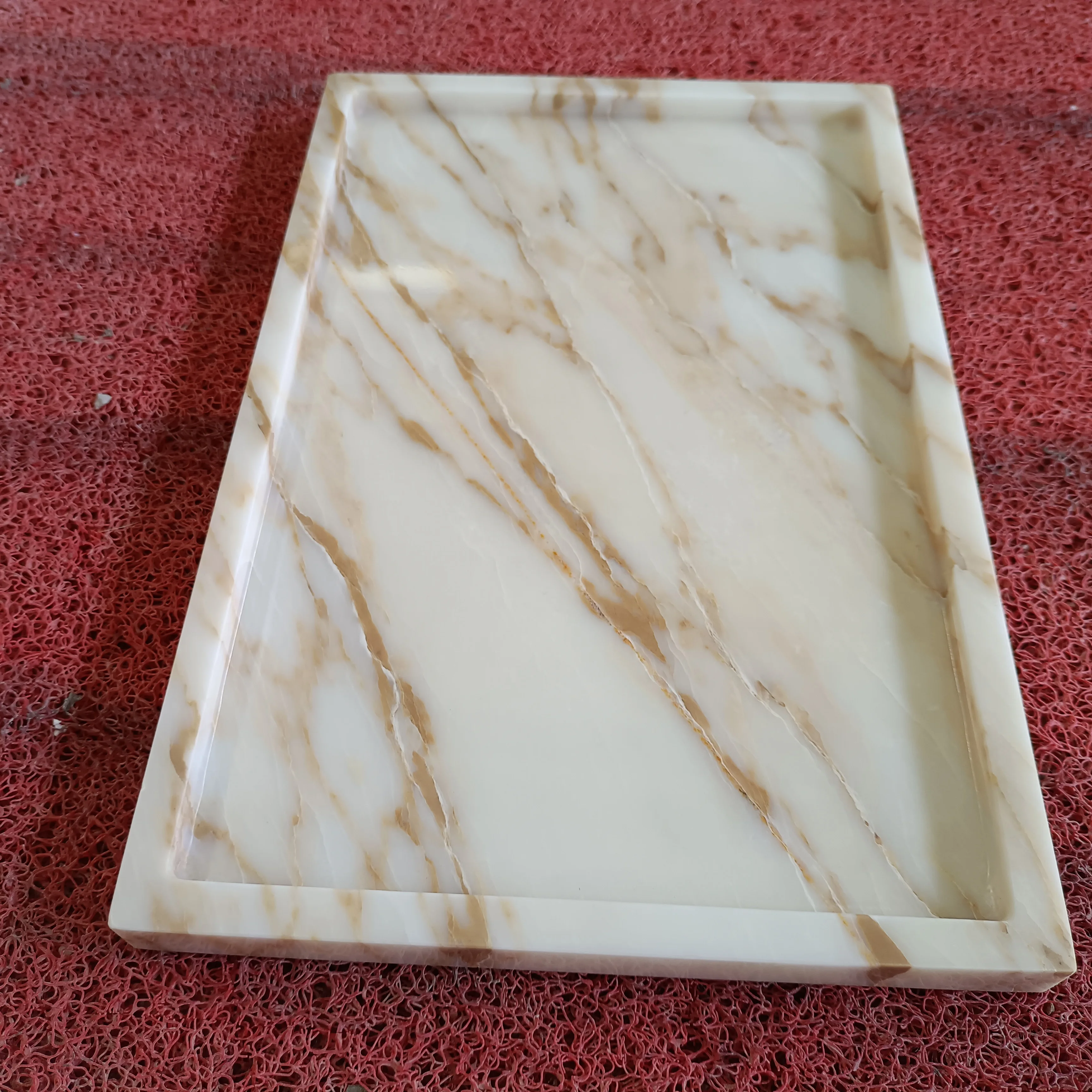 Wholesale rectangle Italy Marble Trays Marble Luxury Home Accesseries marble plates for Jewelry Display