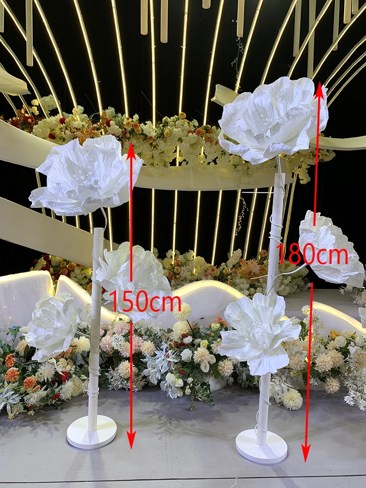 Wedding Stage Giant Paper Artificial Roses Flower Stand Decorative Artificial Flowers