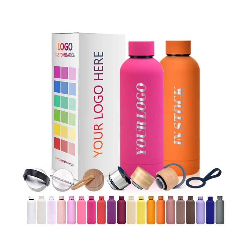 Wholesale custom logo portable small mouth gym sports running hiking stainless steel water bottle