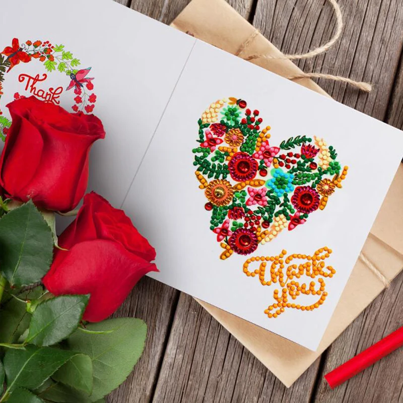 New Christmas Greeting Cards DIY 5D Diamond Painting for Christmas Gift 8 pcs each set