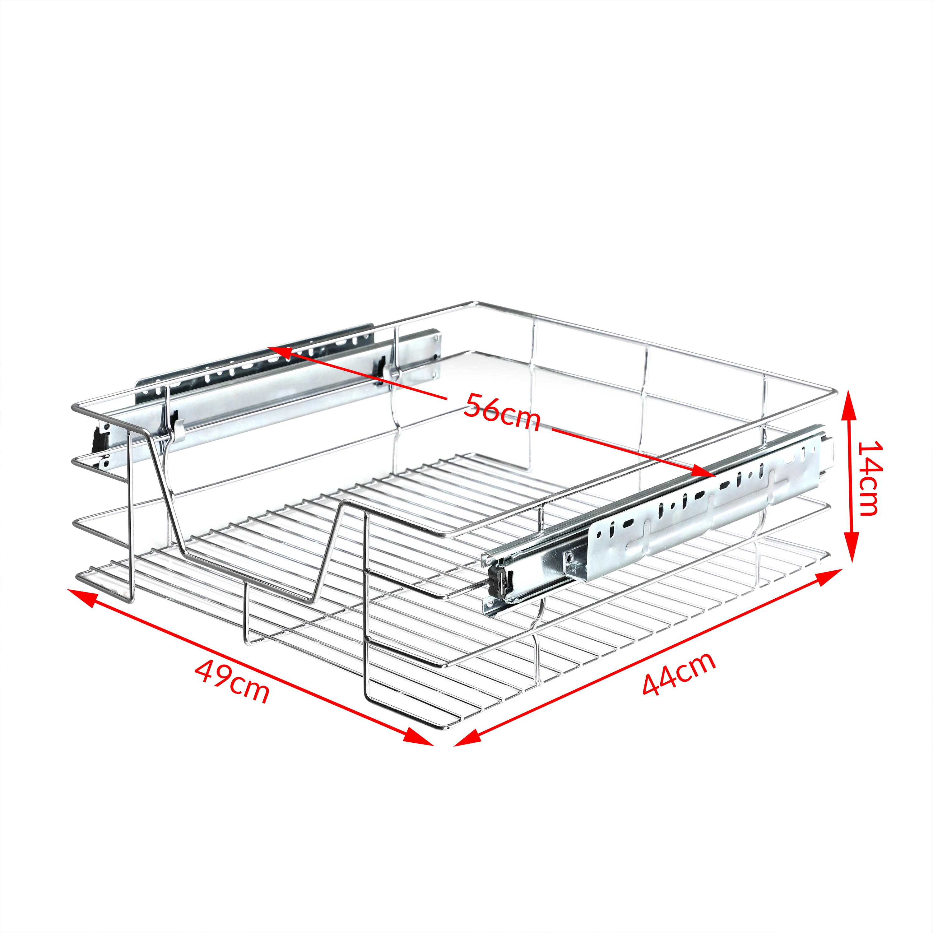 Easy Installation Heavy Duty Chrome Telescopic Rack Pull Out Wire Basket Storage Unit for Kitchen Base Drawer