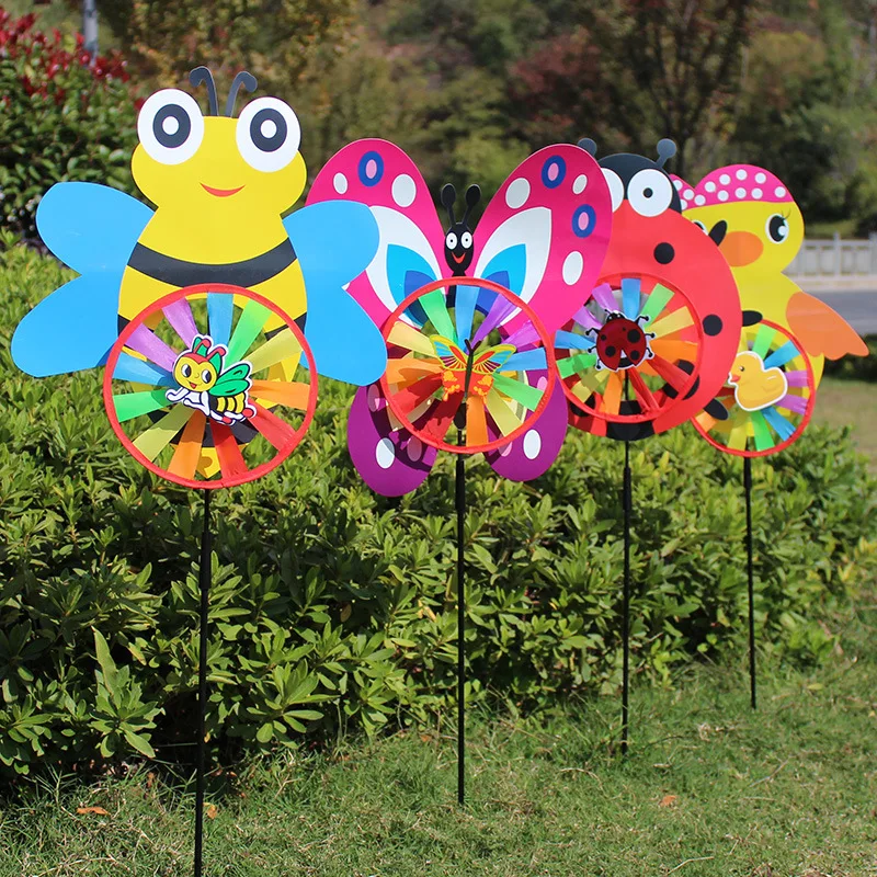 HWL Children funny spinning windmill, plastic pinwheel, interesting toy windmill For kindergarten decoration windmill toys