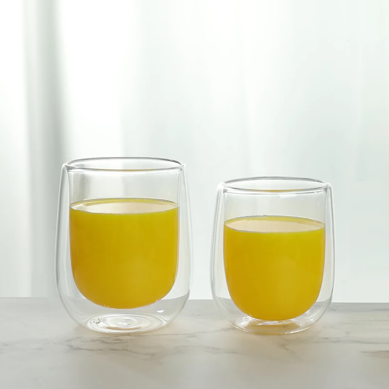 Custom Logo 330ml Double Wall Tumbler Glass Cup High Borosilicate Wholesale Glass Mugs High Quality Tea Coffee Glasses