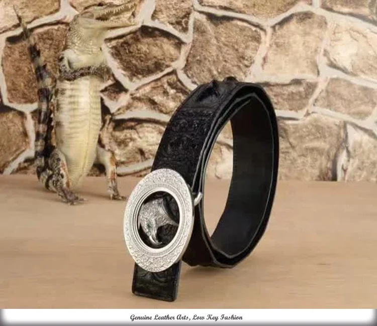 Custom production real exotic luxury men genuine crocodile skin leather belt