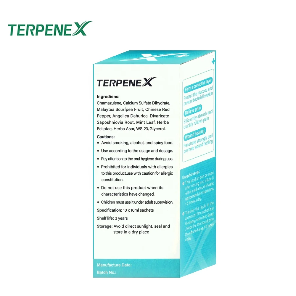 Oral Health Tooth Care Mouthwash 10ml Portables 100% Herbal