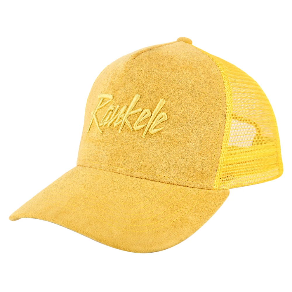 Custom Your Design Logo High Quality Black Mesh embroidery 5 Panel Trucker Hat