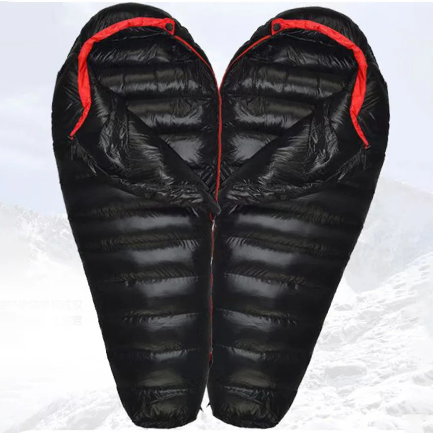 400T Nylon 400g-3kg Duck Down 4 Season Lightweight Sleeping Bags Camping Hiking Backpacking Mummy Sleeping Bag for Adults