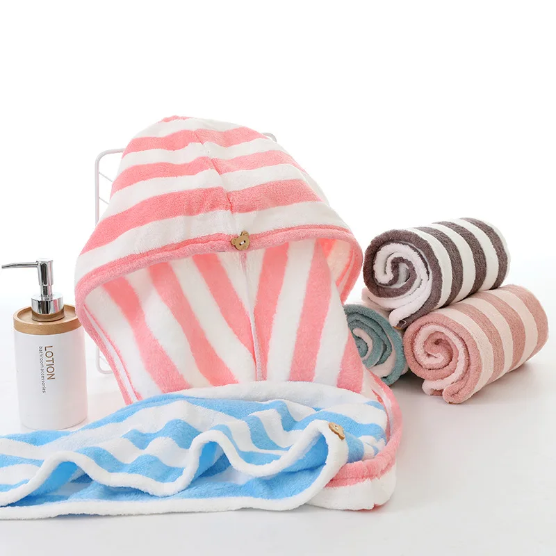 cotton microfiber hair drying towel 2 pack hat cotton microfiber hair towel