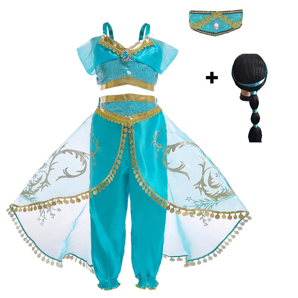 Платье принцессы жасмина на Хэллоуин, новое детское платье, костюм жасмина, платье жасмина для девочек