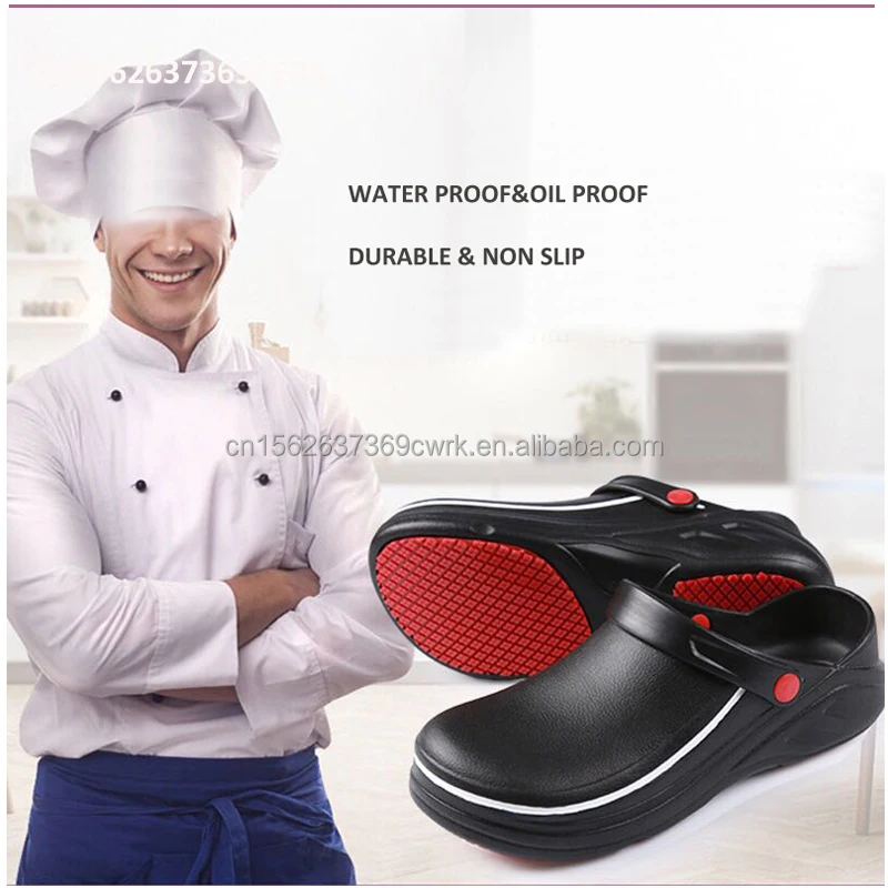 Waterproof Non-slip Chef Shoes For Men Garden Shoes Rubber Sandals Restaurant Working Hospital Nursing kitchen work shoes