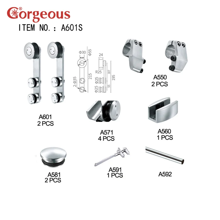 Закаленное крепление для двери душа в ванную комнату безрамные фурнитура аксессуары скользящая направляющая стеклянный ролик раздвижных