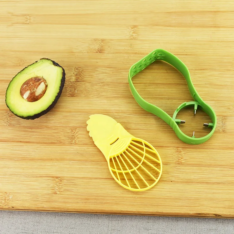 Avocado Slicer Tool Set Enucleator + Crusher + Fresh Box Multi-Functional Avocado Saver Preservation Box Convenient Simple