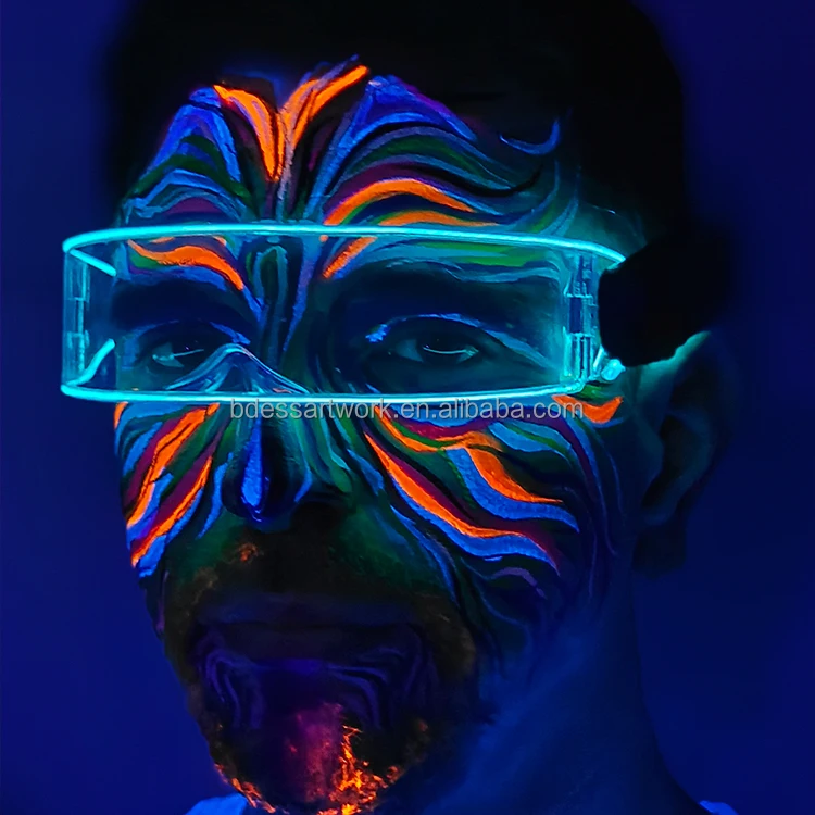 Glow in the Dark Light Body Paint, Print Your Own logo on the Tube Washable Neon Body Paint