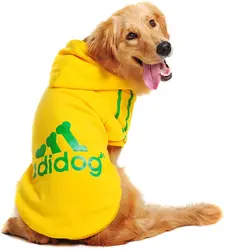 Оптовая продажа зимнее теплое хлопковое пальто adidog футболка для собаки однотонная толстовка одежда домашних животных больших