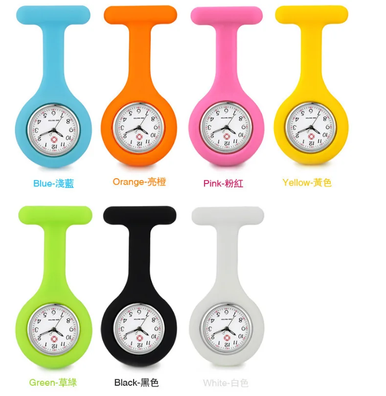 Силиконовые цветные часы для медсестер брошь на груди карманные кварцевые часы-брелок брошь для врачей медсестер часы