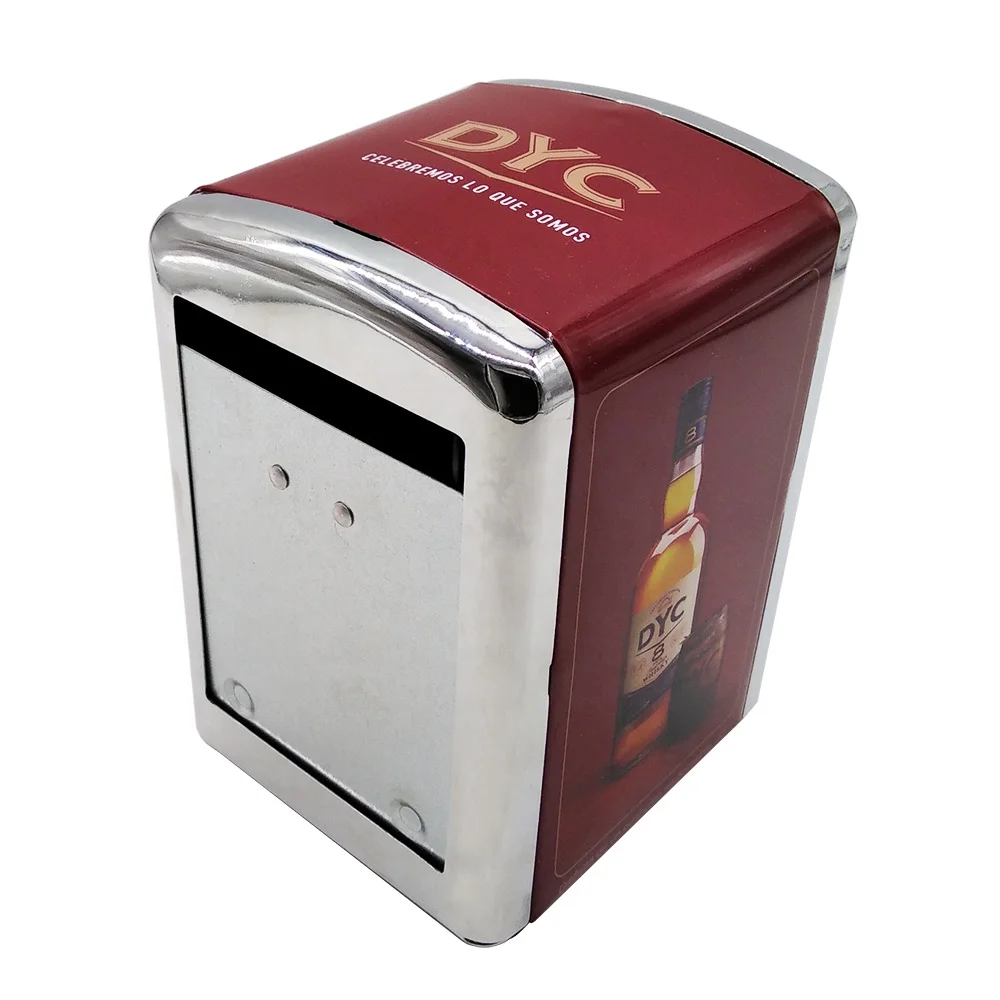 napkin box restaurant metal tissue box Holder tinplate material logo brand support customization