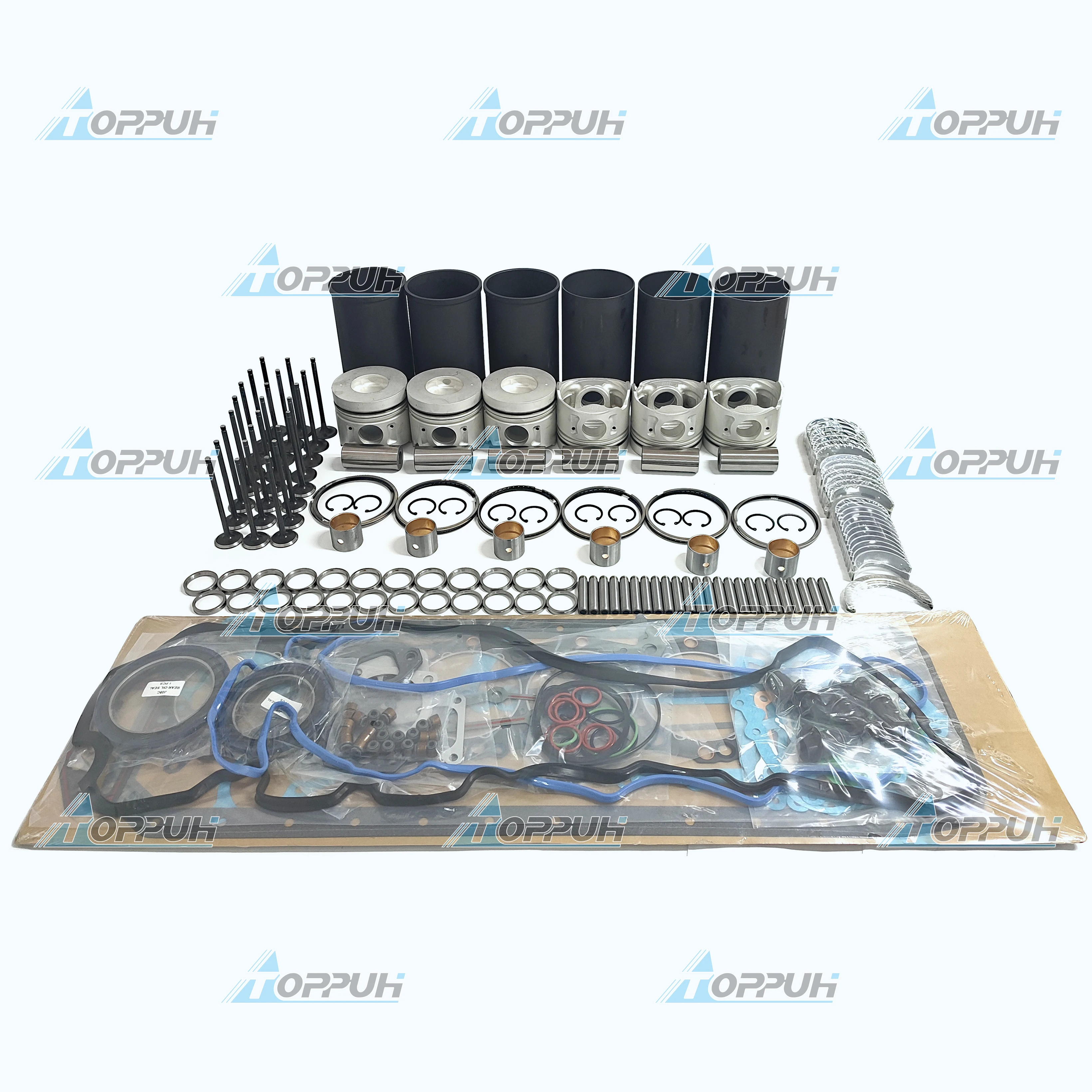 J08C Engine Rebuild Kit Cylinder Liner Piston Ring Bearing Gasket Valve Set For Hino