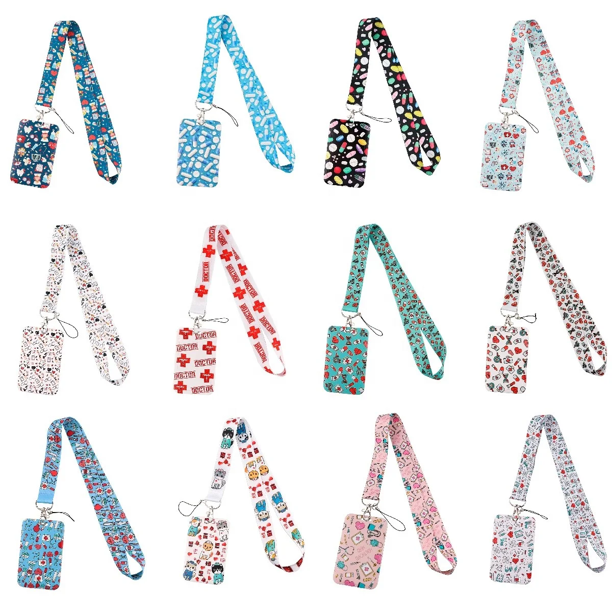 Medical Series Retractable Badge Holder Reel Lanyard ID Badge Holder with Lanyard for Teachers Students