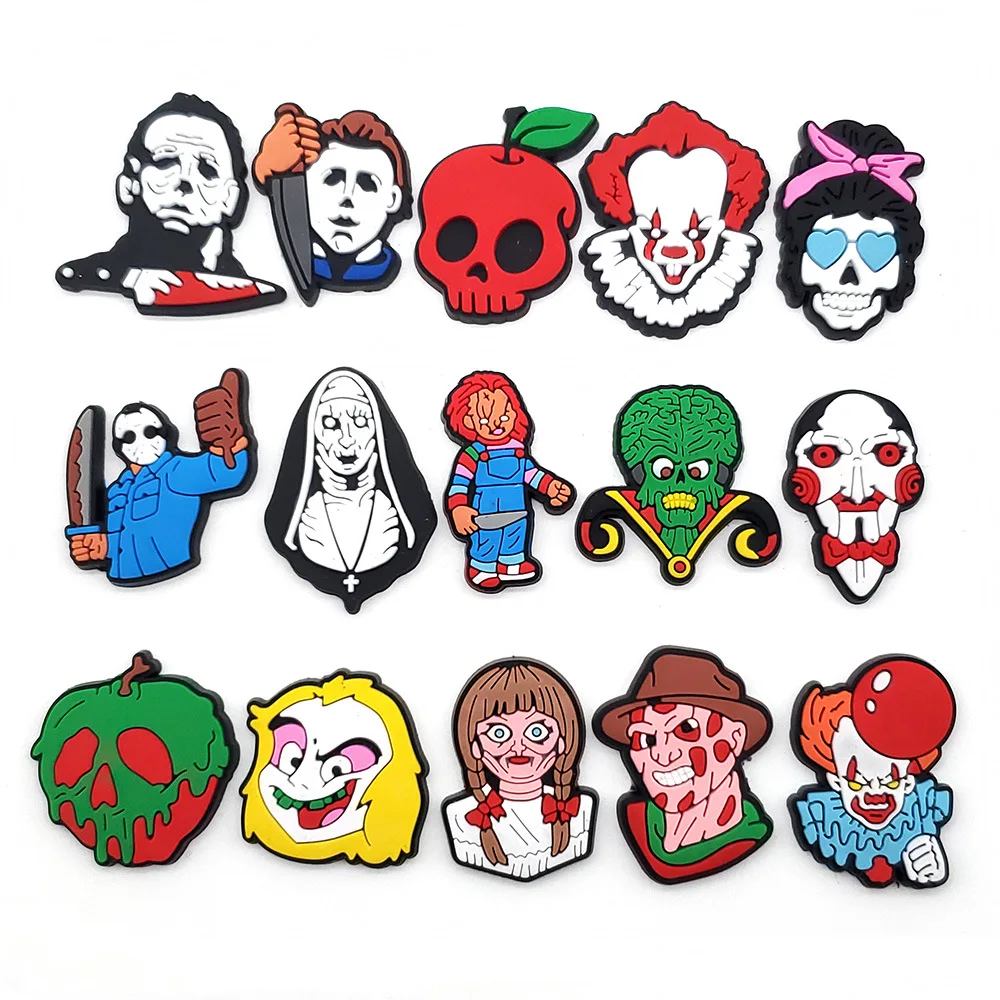 2022 Halloween New Design Croc Clog Charms Rubber Pvc Shoe Charms Accessories Halloween Decorations For Croc Shoes