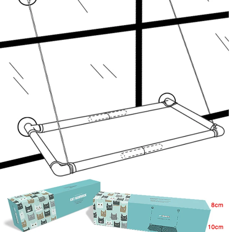 Cat Window Perch Cat Hammock Window Seat Space Saving Window Bed Mounted Bed for Large Cats Premium Set