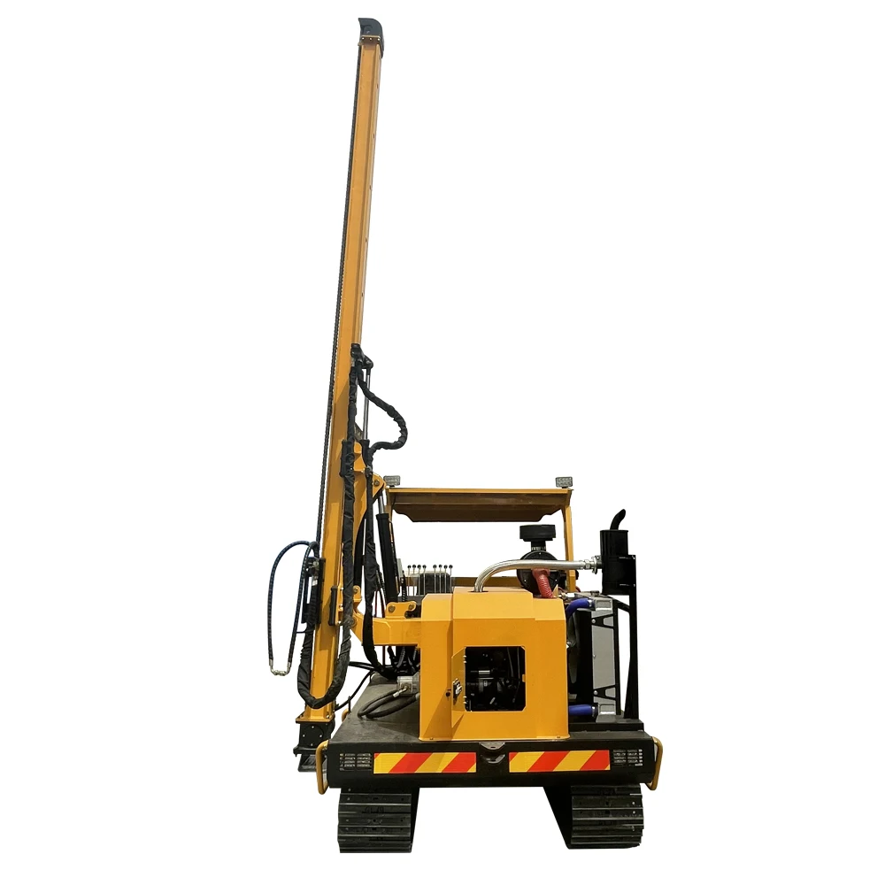 High-tech solar pile driver 6 m solar pile driver crawler pile driver with optional hydraulic hammer and engine.