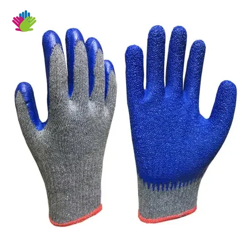 SANSHOU Blue Latex Cotton Work Hand Gardening Welding Safety Gloves guantes