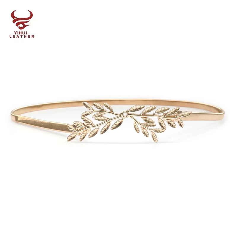 Женское эластичное Золотое металлическое платье с пряжкой на талии, пояс для свадебного платья, пояс с цепочкой