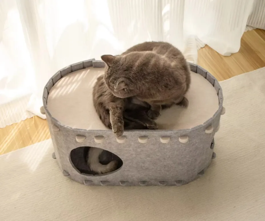Felt cat litter Dog litter foldable pet litter Breathable Four Seasons Cat House removable cat tunnel