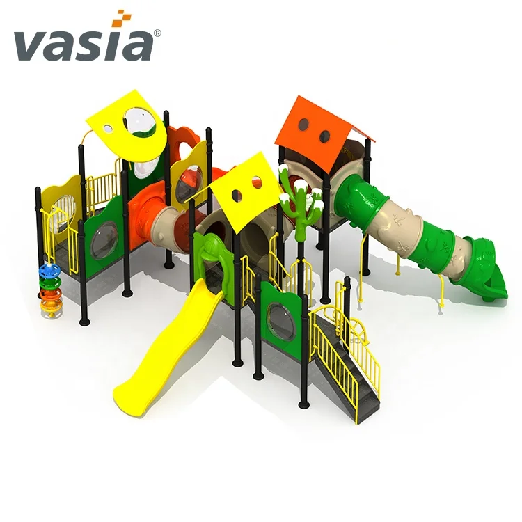 2020 Vasia  cheap large outdoor kids playsets playground  with plastic slide