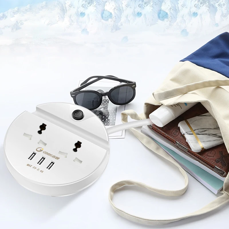  Умная Универсальная круглая настенная многорозетка переключатель с защитой от шипов удлинительная плата розетка держателем для мобильного телефона