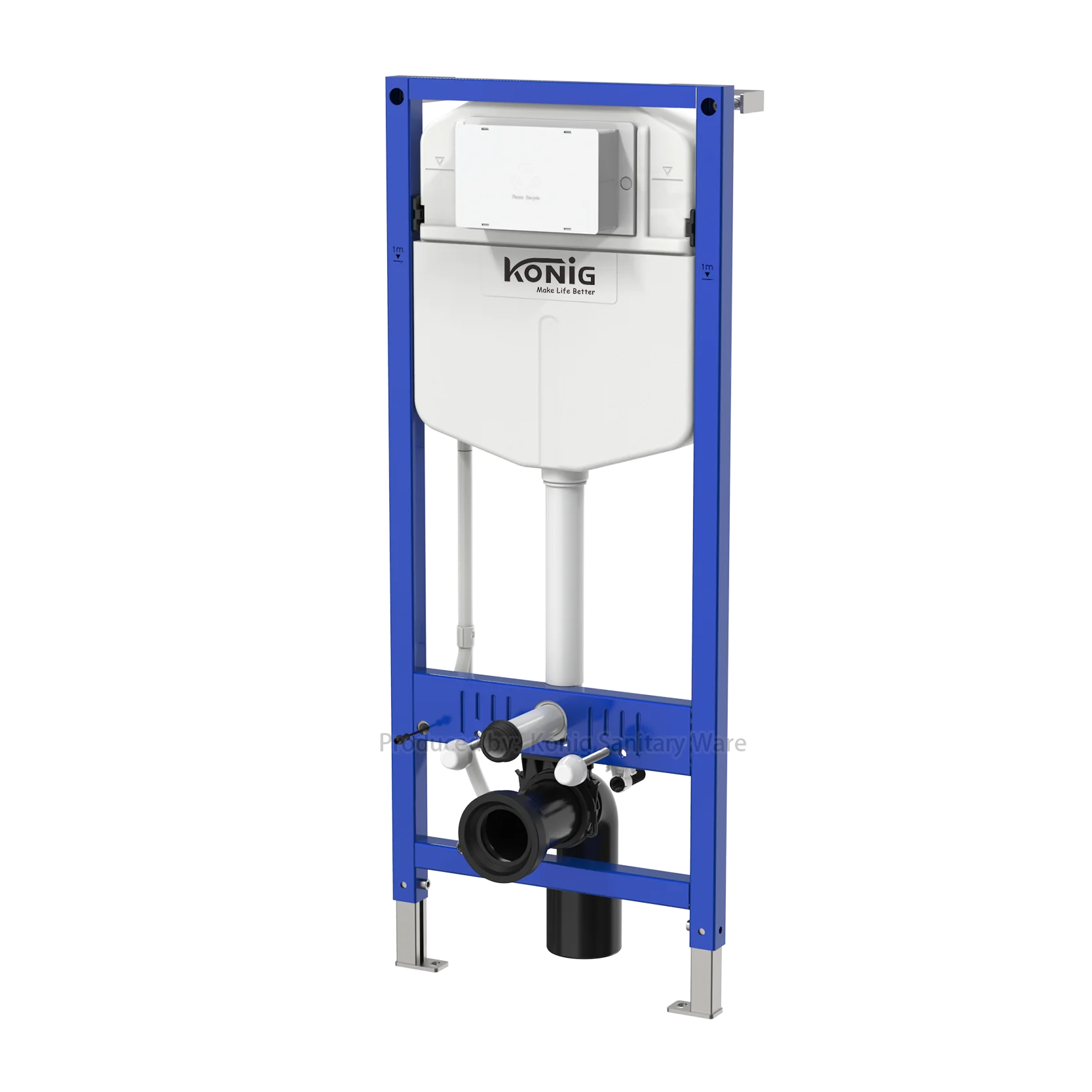 Blue Hidden Toilet Flush Cistern Tank System For Smart Wall Hung Toilet