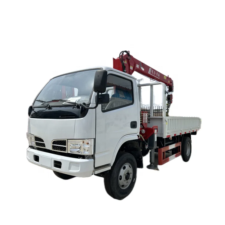 The cheapest Dongfeng 4*2 right-hand drive truck-mounted sling 3-ton straight arm crane made in china