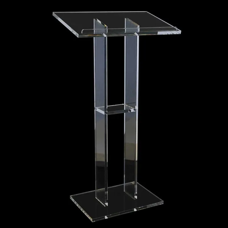Yageli China factory Custom Made Acrylic Lucite Plastic Church Lectern Podium For Meeting Room