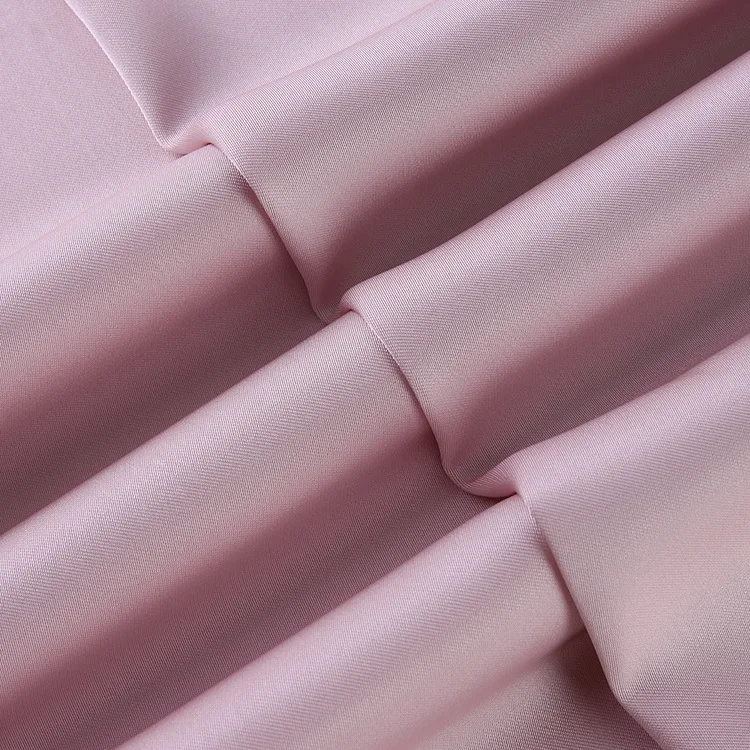 Wholesale shiny polyester 50D 75D duchess silk satin fabric stretch satin fabric for wedding dress