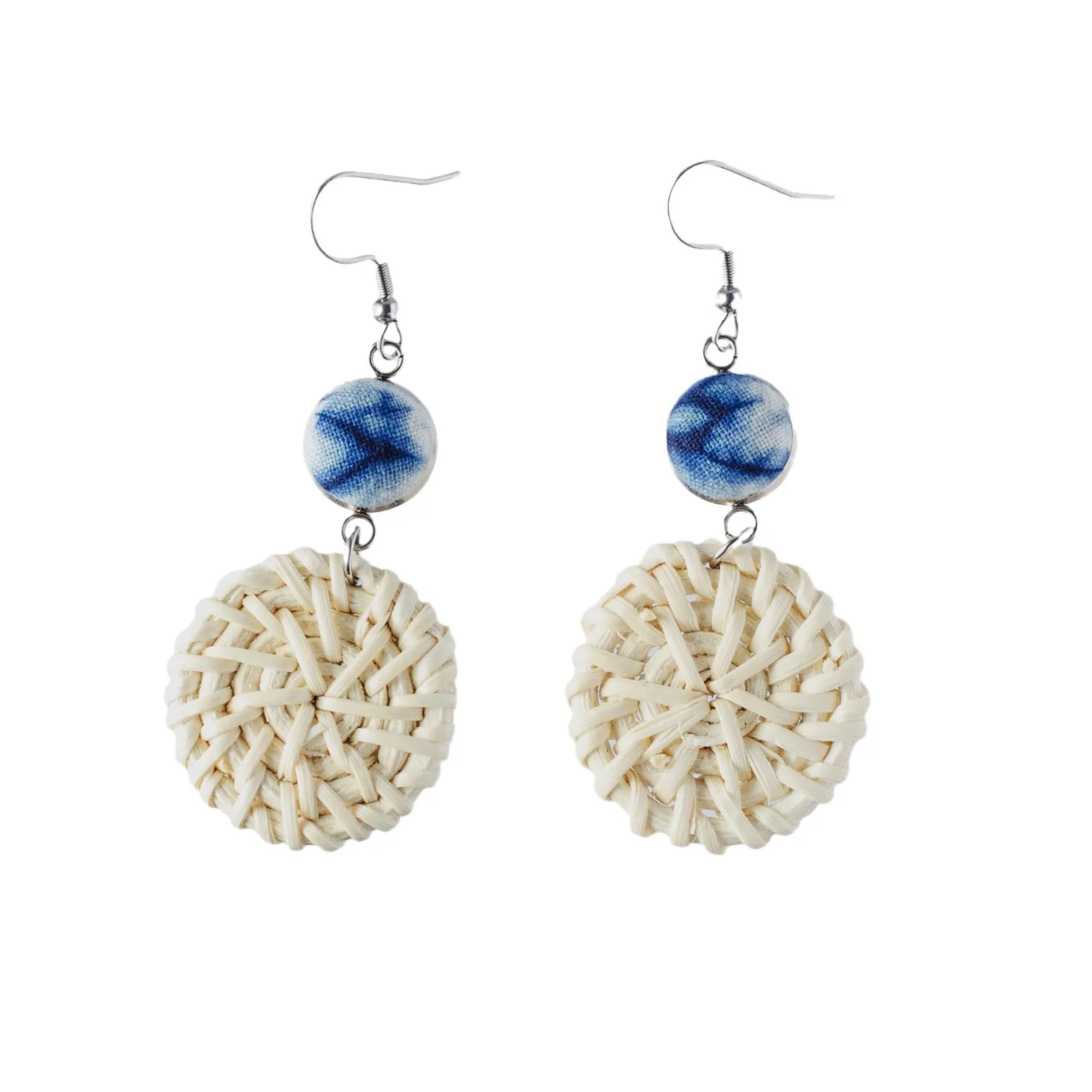 2025 Style Handmade Wooden Weave Bamboo Hoop Earrings Korea Rattan Earrings For Women Birthday Party Gift