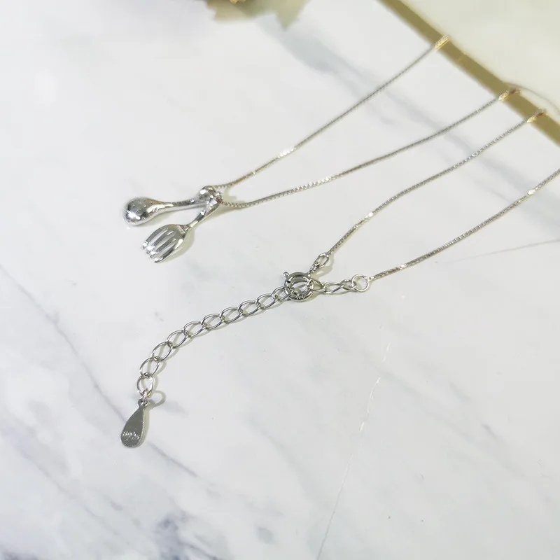 Top sell spoon and fork 925 pure silver bulk custom necklaces 2020