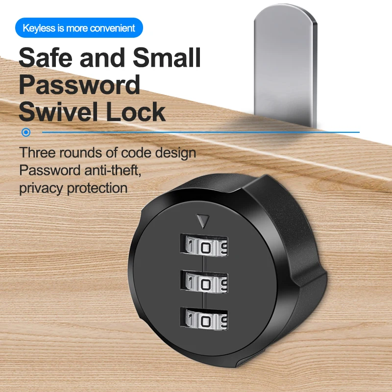 Zinc Alloy Cabinet Combination Lock File Drawer Password Door Tongue for Wardrobe Storage