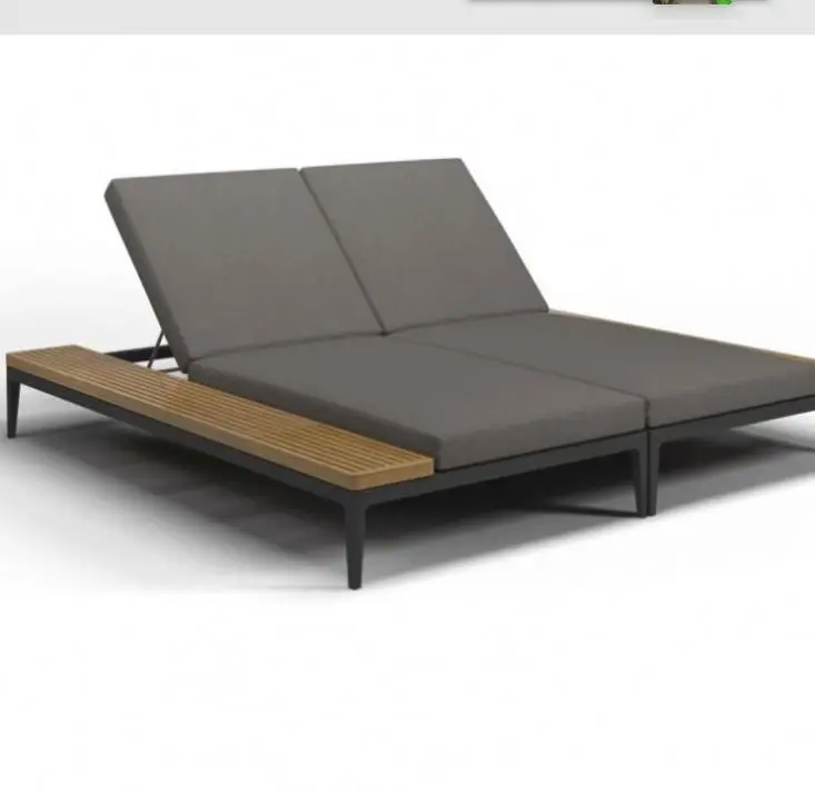 Patio Outdoor aluminium chaise double lounge  Grid lounge