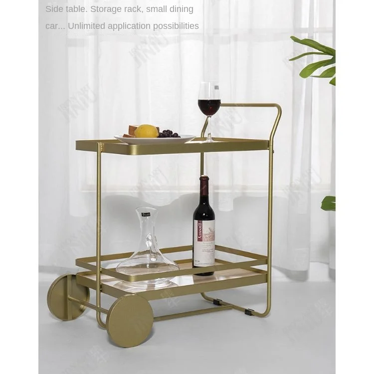 Metal Garden Planter Trolley Hand Retro Finish Surface Retro Craft Wheeled Trolley kitchen serving cart
