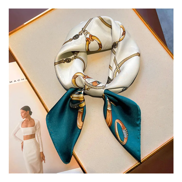 silky square scarfs Custom Twill Square Silk Scarves Printing 70*70cm Square Silk Designer Scarf head band With logo