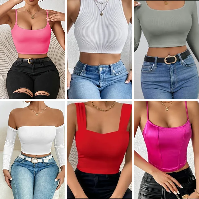 Clearance Sale Ladies Casual Dress Clothes Bundle Bale Mixed Woman Cheap Clothing Wholesale Bulk Floral Crop Tops For Women Sexy