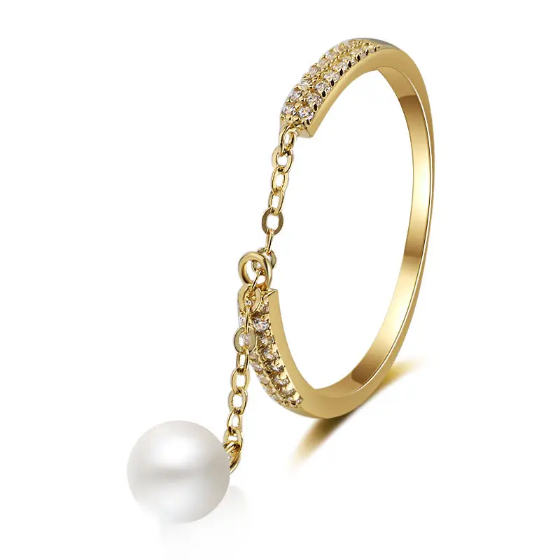 Fashion Adjustable Jewelry China Female Pearl Ring Designs For Women