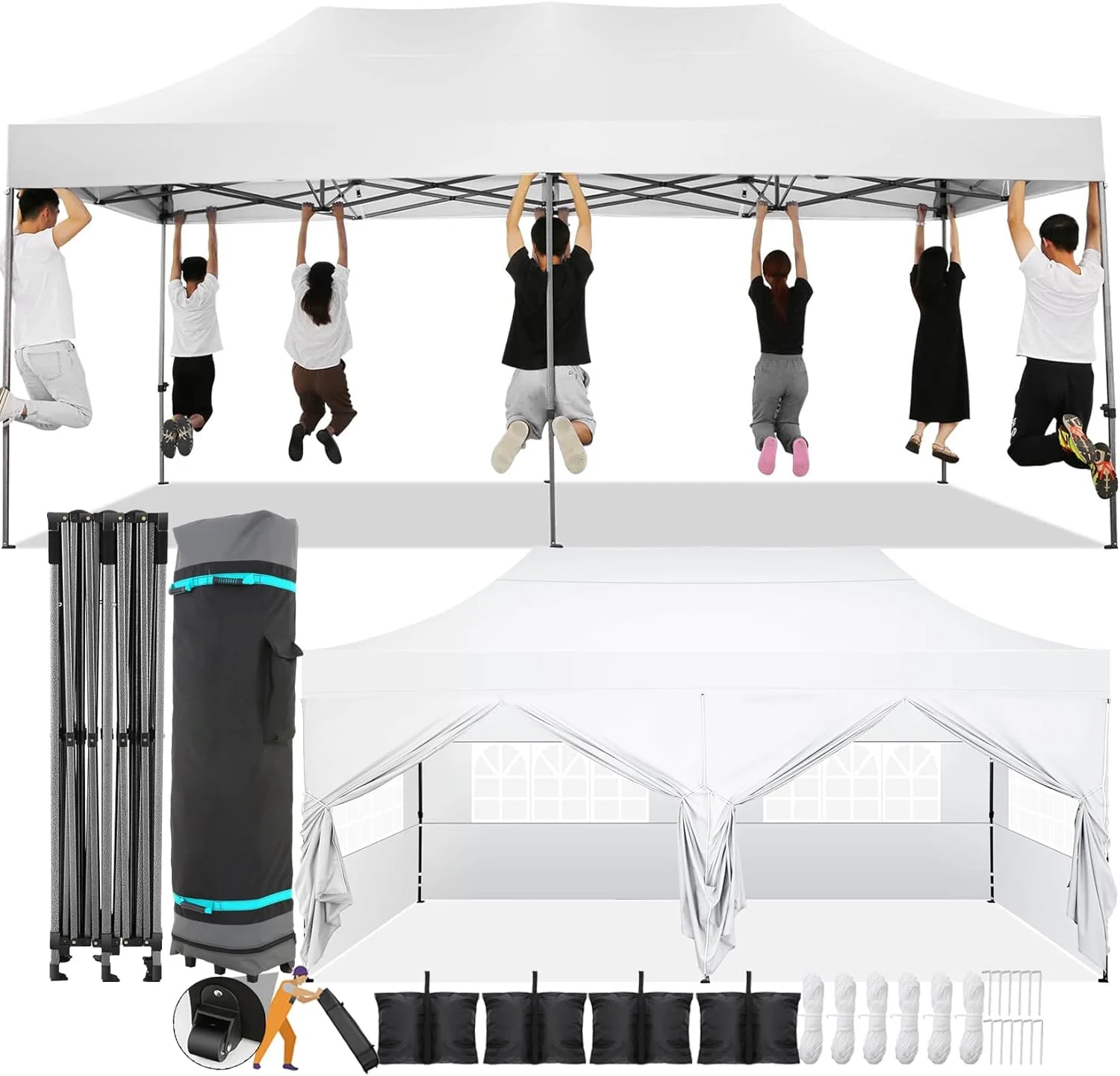 Custom Printed Outdoor Waterproof Pop Up Canopy Gazebo Tent 20X20 Promotion Trade Show Tent With Flag
