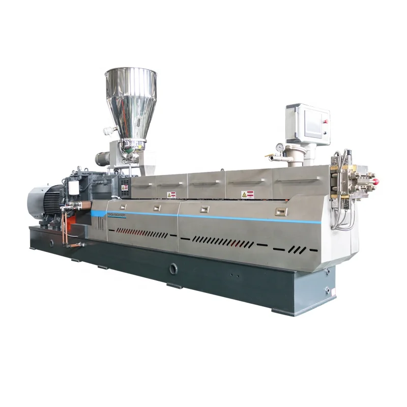 PLA PBAT starch caco3 masterbatch biodegradable double screw extruder