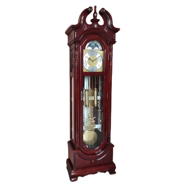 mechanical wooden classical pendulum grandfather stand antique clock floor clock