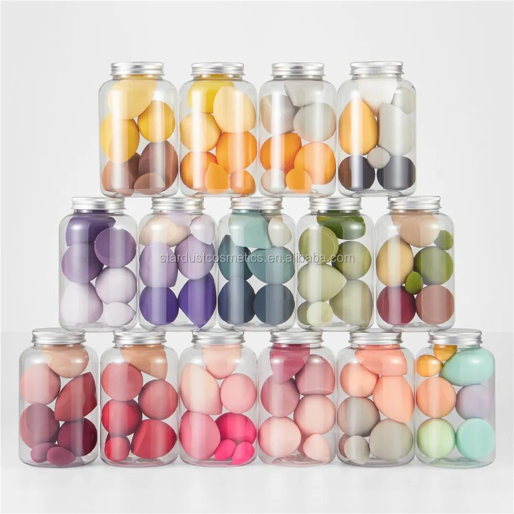 Hot Sale 7 in 1 box facial cosmetic Sponge 16 color make your own brand Sponge Velvet Non-latex Beauty Sponge Blender Set