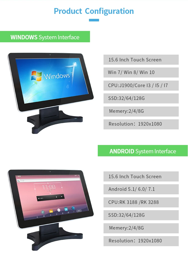 Oem 15.6 Inch Embedded Industrial Control Computer All In One Pc  For Industrial Automation