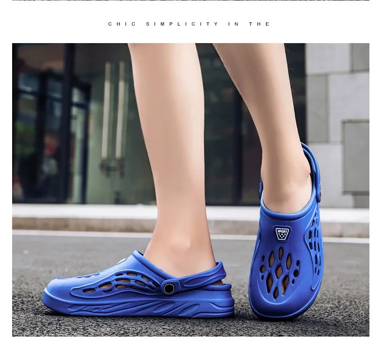 Original Men Sandals Lightweight Casual Shoes EVA Soft Sole Hole Shoes Plus 49 Clogs Outdoor Beach Flat Slippers Garden Shoes